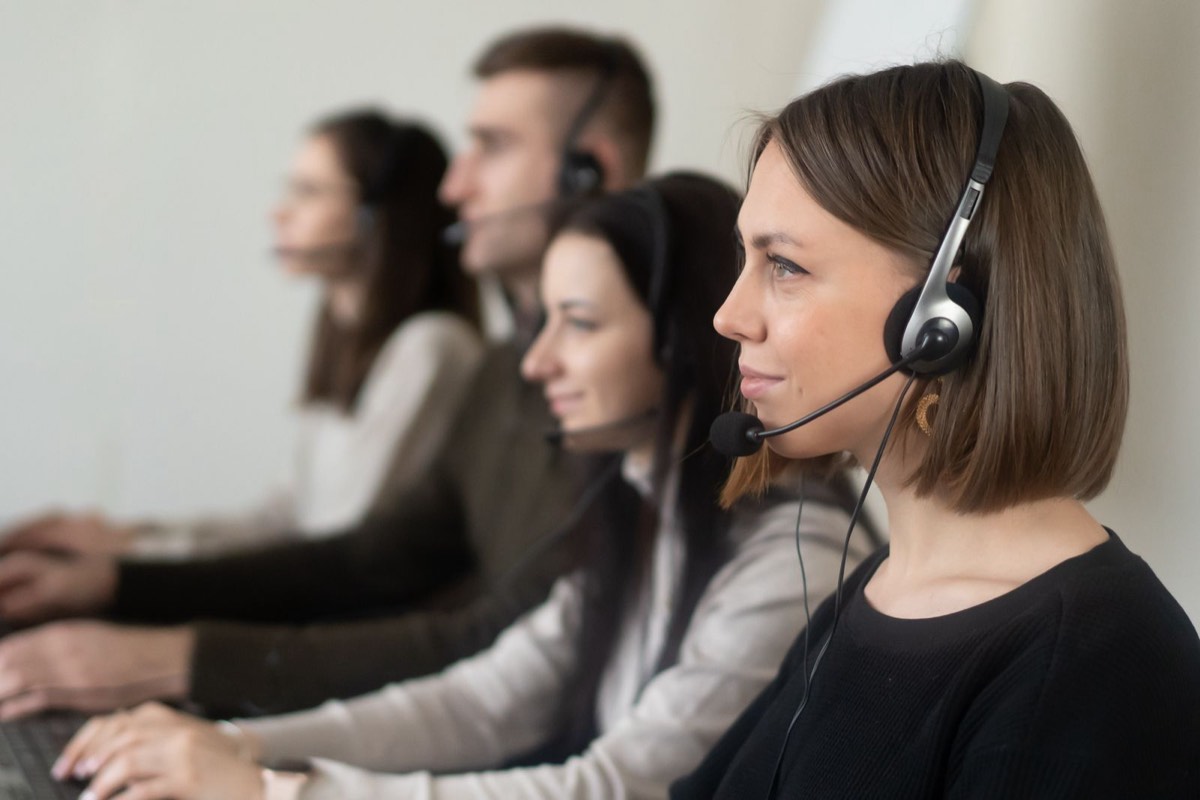 A support team on calls